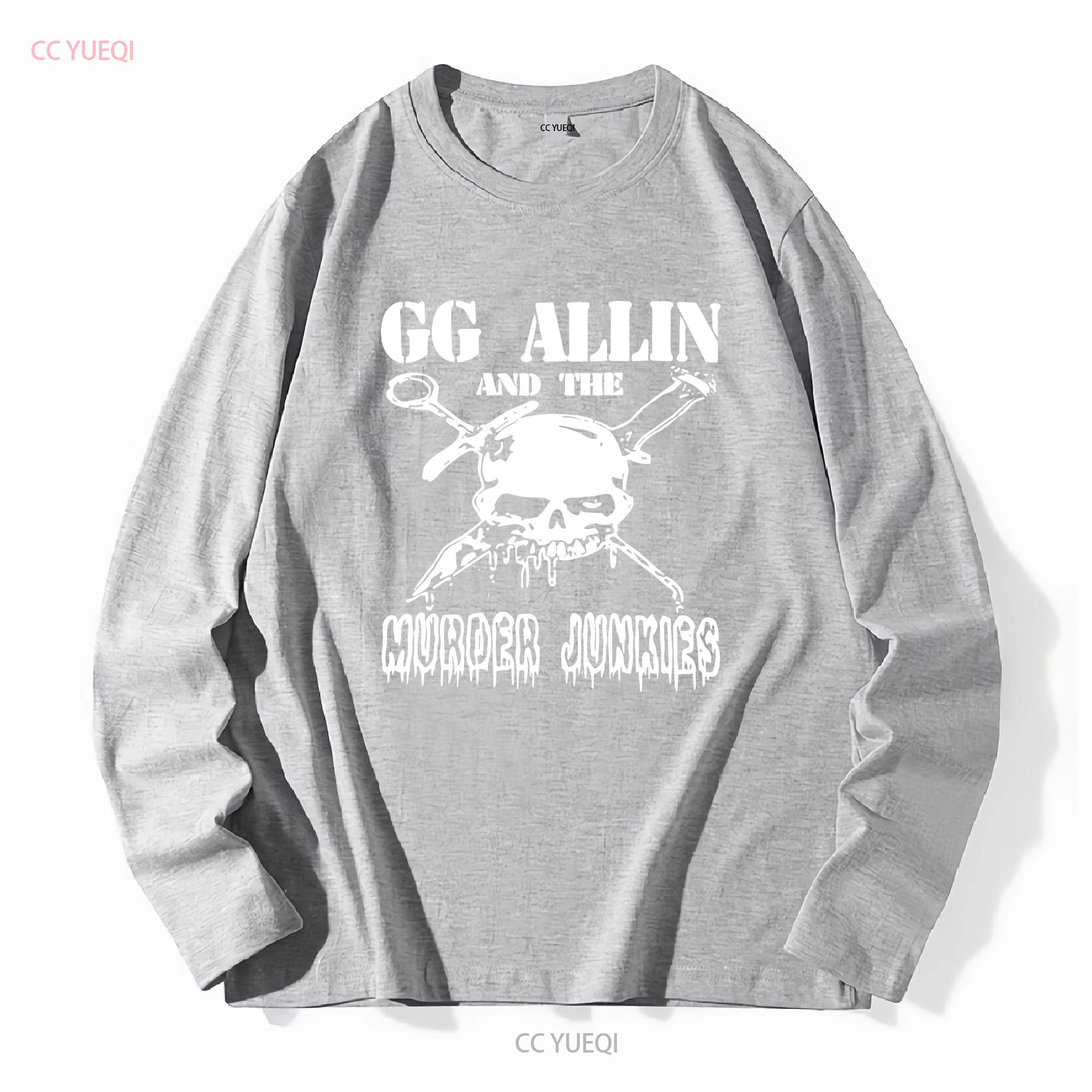 

Футболка 80-х GG allin для фанатів Чорна NB263 з довгими або короткими рукавами вінтажна Прана вуличний стиль Універсальна Стильна Повсякденна М яка M