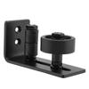 Black Steel Sturdy Durable Door Guide for Sliding Barn Door with 8 Installation Options