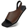 Fashion Casual Sandals Leather Male Flip Flops Stylish Open-toe Men's Sandals Summer Leisure Beach Flats Holiday Outdoor Male Slippers