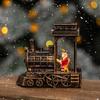 Vintage Light-Up Santa Claus Train Christmas Ornaments for Toddlers