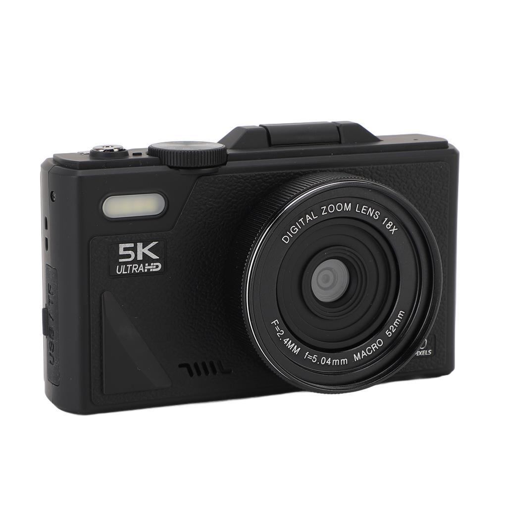 5K Digital Camera 75MP HD 18X Digital Zoom Autofocus Retro Mirrorless Camera with 3 Inch Screen for Travel Photography