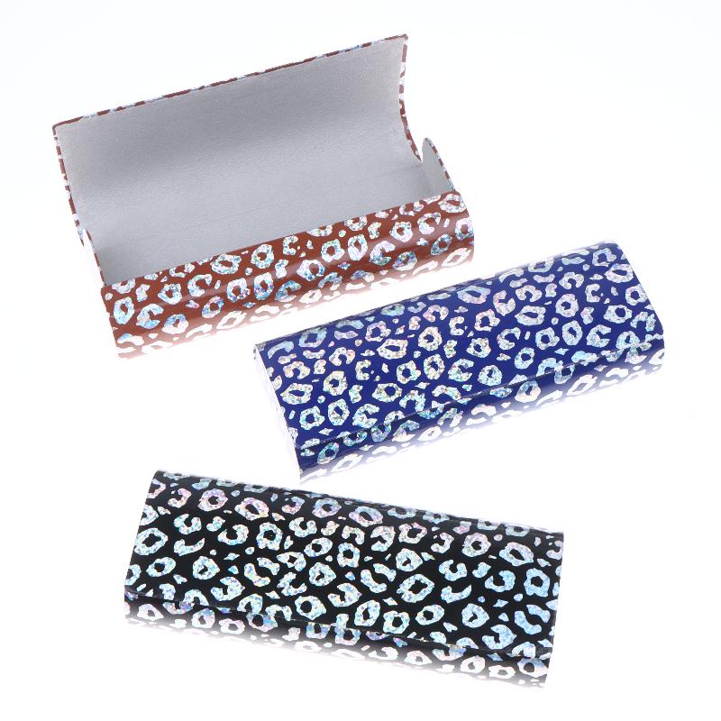 Leopard Print Pu Leather Glasses Case Large Capacity Hard Spectacle Storage Box Pressure Resistant Portable Spectacle Carry Case