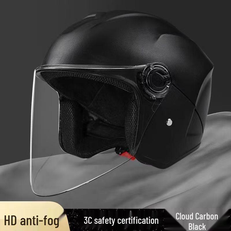 Unisex Winter Half Helmet for Electric Motorcycles - All-Season Cold Protection, Warm, 3C Certified