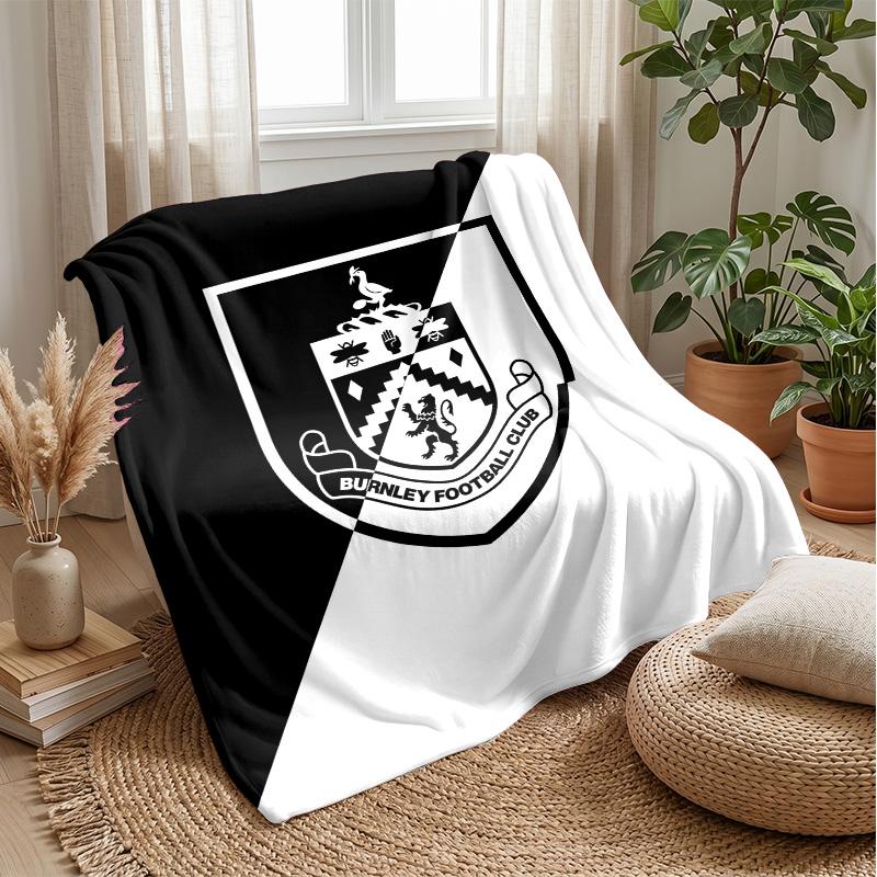 Coperta in Flanella con Stampa Calcio Burnley, Coperta Morbida Calda Leggera per Divano Letto Campeggio