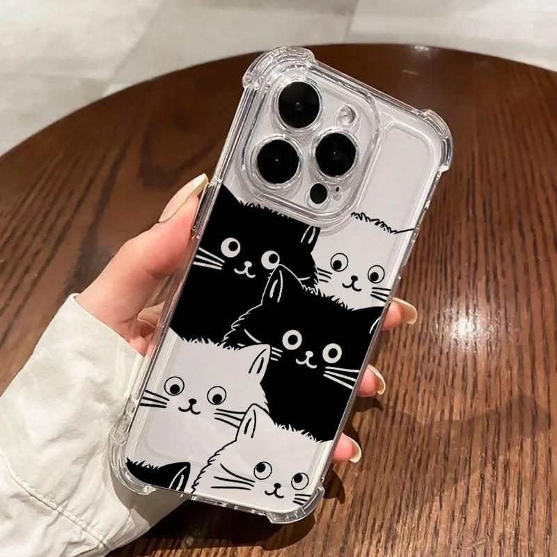 Black Cat Cartoon Art Phone Case For Samsung Galaxy A57 A56 A36 A37 A55 A54 A52 A35 A34 A17 A16 A15 A07 A06 5G Soft Clear Cover