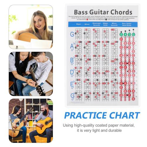 Alasum Chord Diagram, 1 Piece, Electric Copperplate Bass Chord Diagram, Guitar Chord Poster, Musical Instrument, Electric Guitar, Guitar Chord Chart P