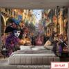 2D Venice Carnival Photography Background, Vintage Venetian Masquerade Ball Masked Party Decor Banner