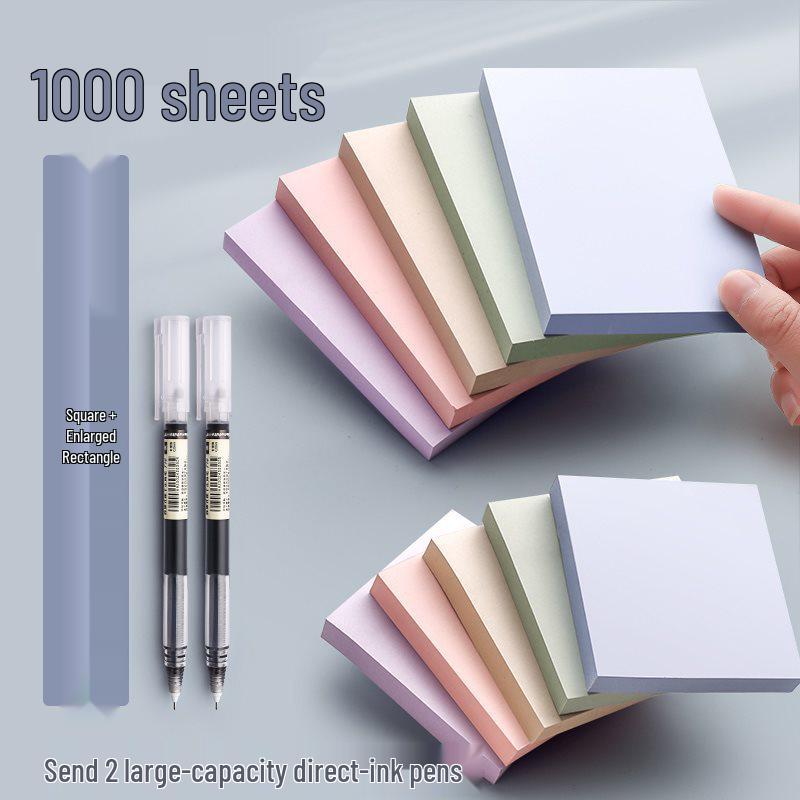 Morandi Colored Sticky Notes: Strong Adhesion, Pure Color, Large Size Student Memo Strips