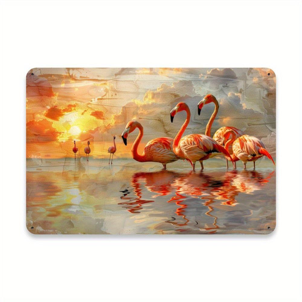 Funny Pig in Meadow Metal Tin Sign Wall Decor 20x30cm