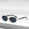Rimless Sunglasses Oval Fashion Popular Women Men Shades Small Ellipse Sun Glasses for Female Male Party Traveling Oculos