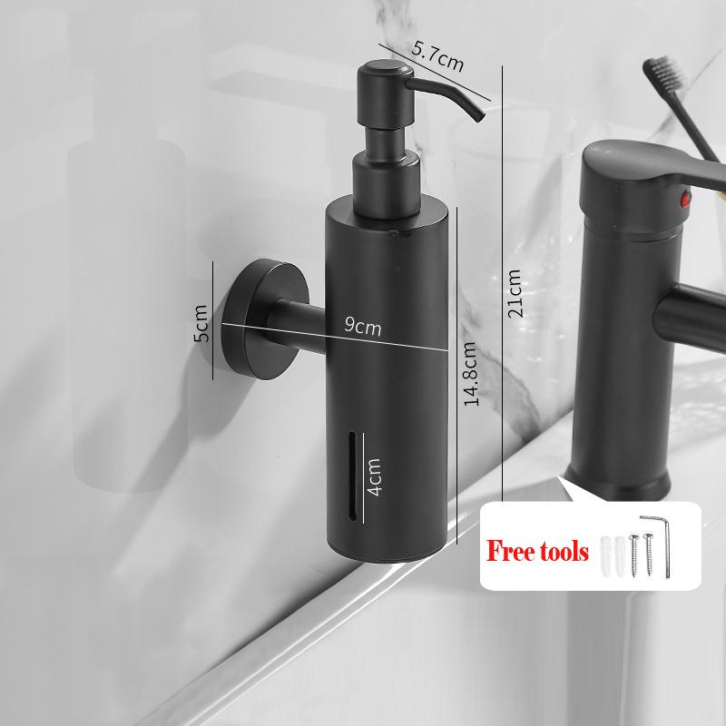304 Stainless Steel Soap Dispenser Black Shower Shampoo Bottle Hotel Wall Hanging Press Hand Sanitizer Bottle