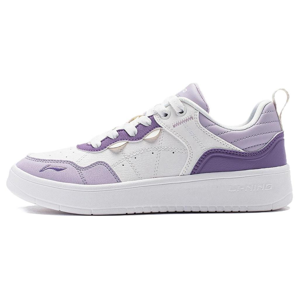Li Ning Xingchu Abrasion Resistant Low top Skateboard Shoes Women's White Purple AGCT406-2
