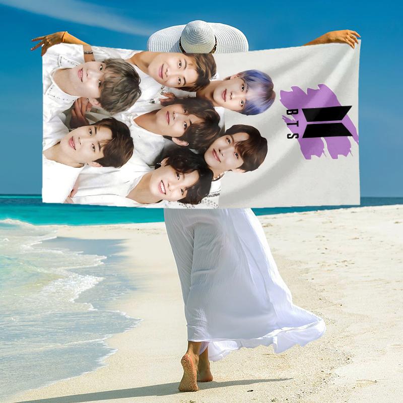 Bts Mitglieder Collage Handtuch Groß Schnelltrocknend Mikrofaser weich S-Quadrat Hosen-s Strandhandtuch für Reise Fitness Baden Camping. 0730s138