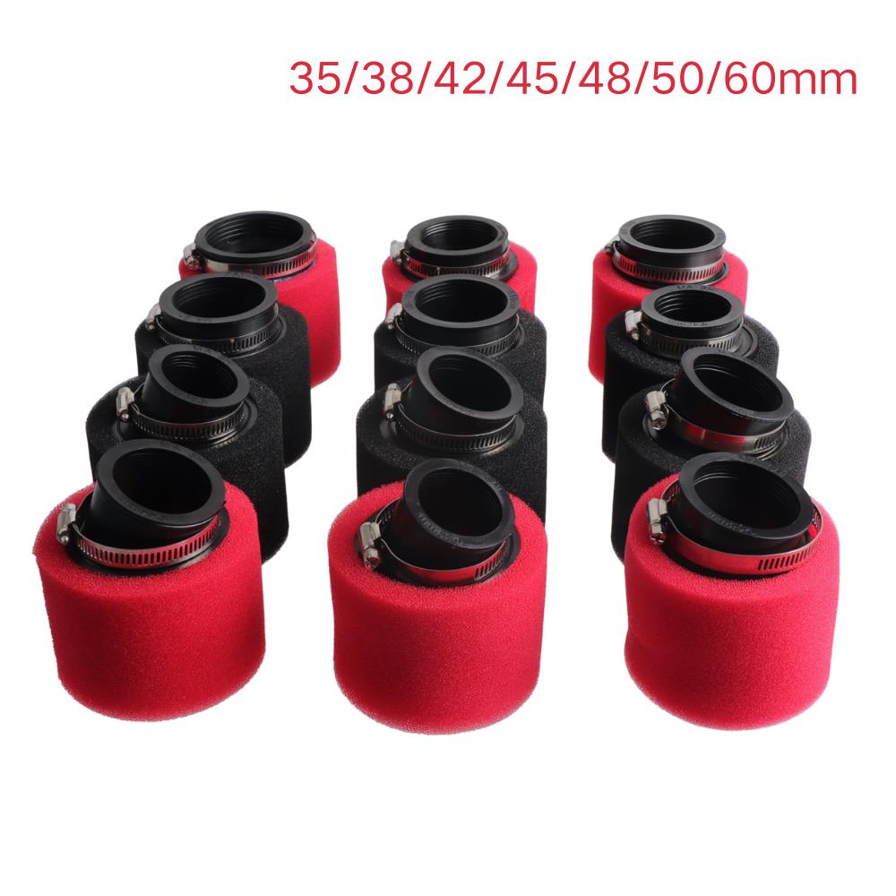 1Pc Black/Red Dual Foam Air Filter 35mm 38mm 42mm 45mm 48mm 50mm Universal Cleaner for Moped Scooter Off-road Bike Parts Air Filters 7