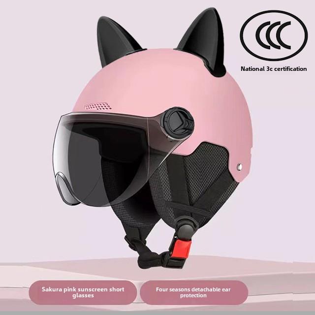 

Шлемы «кошачьи уши», электромобильные шлемы, мужские и женские летние солнцезащитные шлемы для верховой езды универсальны в любое время года