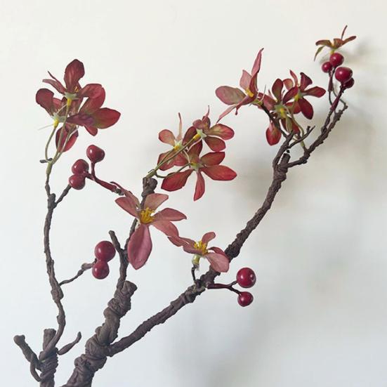 Rami di Albero Artificiale Flessibili da 31 Pollici, Rampicanti Finti Realistici, Ramoscelli con Fiori e Bacche per Vaso, Decorazione Fai-da-te per Casa, Ufficio, Matrimonio, Festa