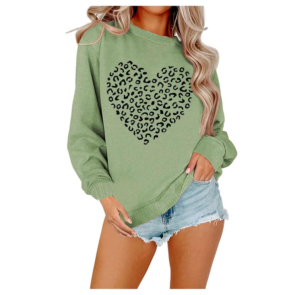 Women's Fashion Casual Valentine's Day Love Printed Large Size Women's Sports Long Sleeve Hoodie