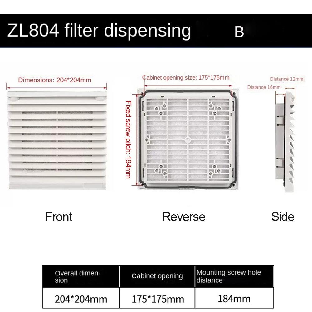 ABS Shutters Fan Grille Without Fan Dust-proof Louver Cabinet Ventilation Filter