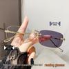 Rimless Photosensitive Color-Changing Anti-Blue Light Reading Glasses for Elderly - Internet Sensation