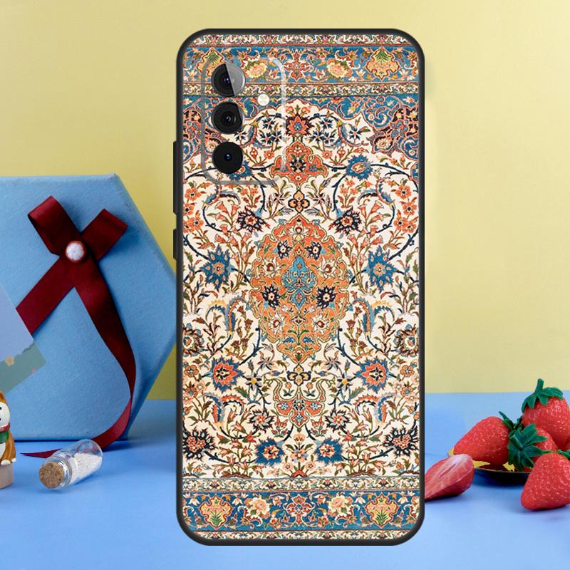 Persian Carpet Floral Pattern Case For Samsung Galaxy A13 A23 A33 A53 A73 A14 A24 A34 A54 A72 A52 A32 A12 A51 A71 A15 A25