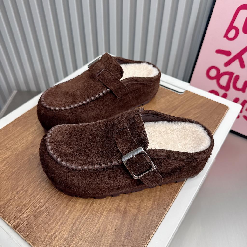 Fashion Female Shoes Increased Internal Cover Toe Genuine Leather Slippers Women Summer Fur Flip Flops Slides 2025 Plush Fur Shoes Genui