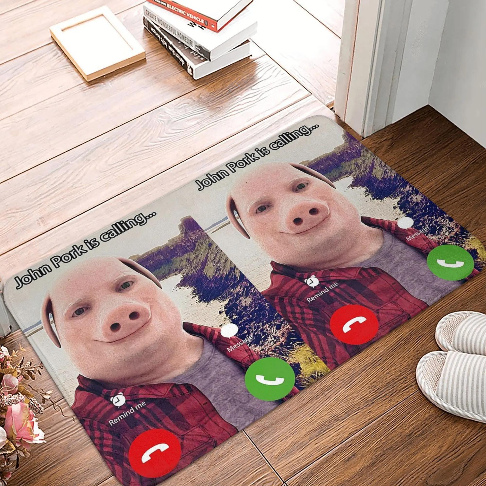 

Килимок для входу John Pork дзвонить Подзвонити Телефонний дзвінок Килимок для підлоги Килим для кухні Вхід до будинку Килимок для ніг Килимок Ласкаво просимо 30x50cm