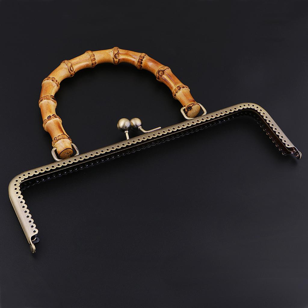 Sewing Craft Metal Purse Frame Iron Bamboo Handle Kiss Clasp Lock for Handmade Bag and DIY Purse Supplies