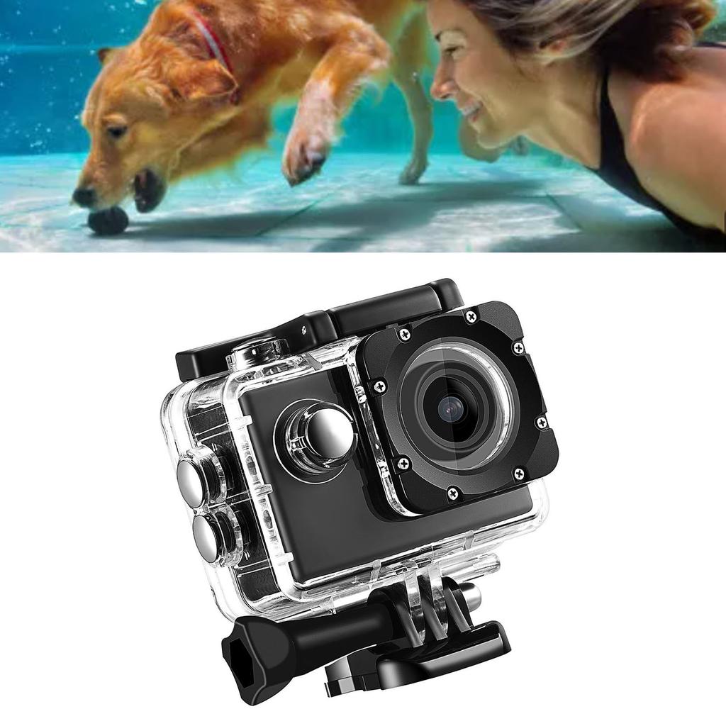 K1080HD 12MP Underwater Waterproof Video Camera Outdoor Bike Diving Sports Action Camera Black