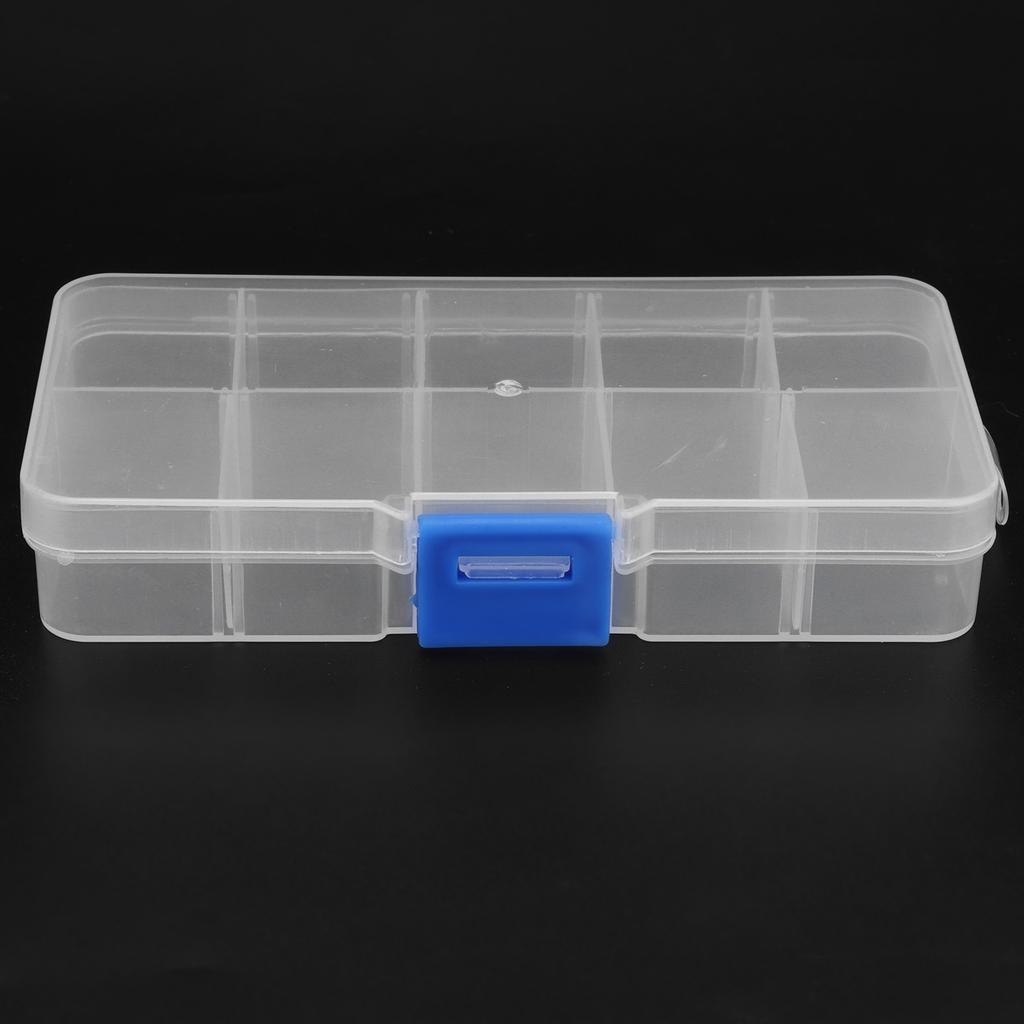 Transparent Jewelry Box Plastic Storage Container for Beads Crafts 10 Grid