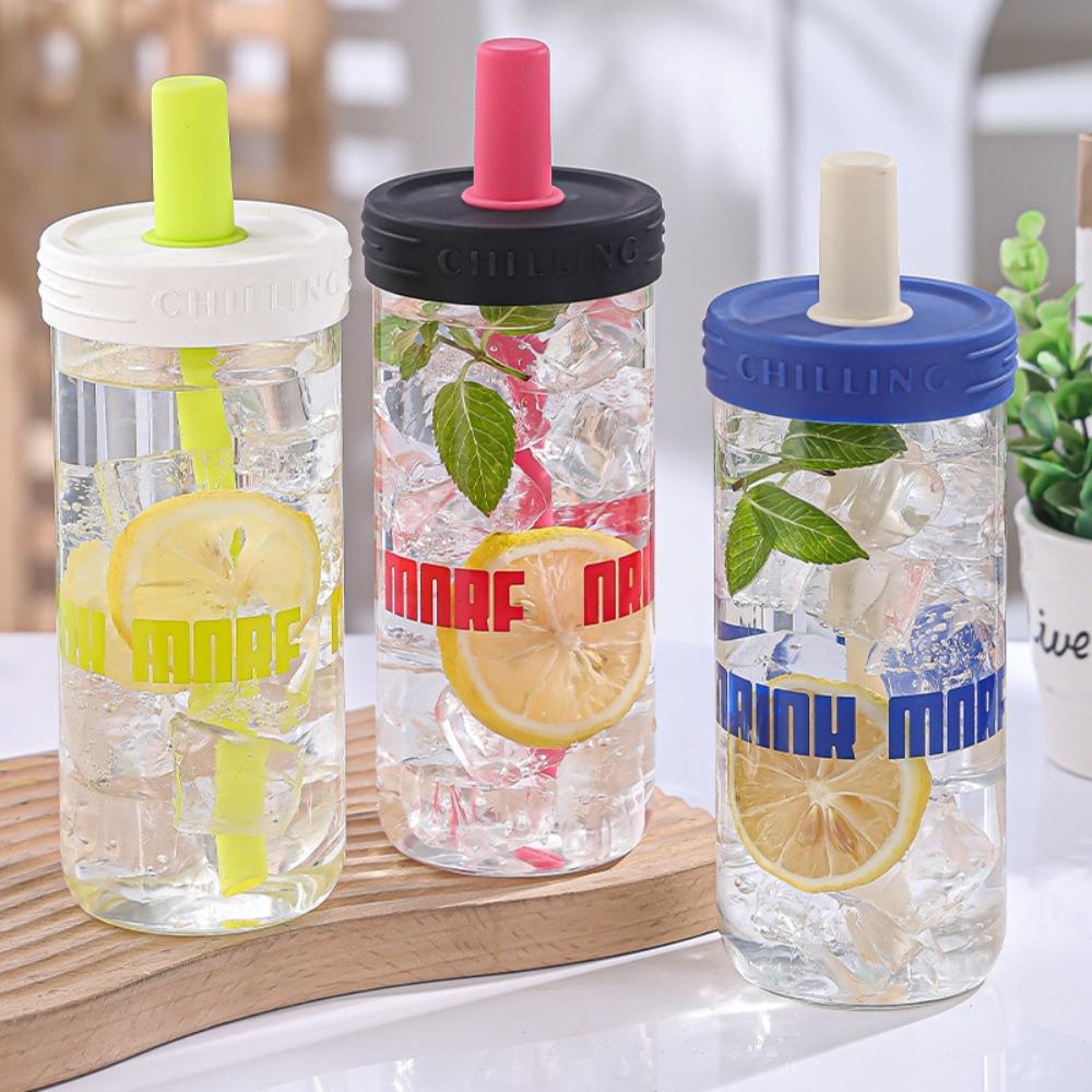 Large Capacity Tea Separation Straw Cup Glass Student Water Cup Tea Separating Bottle Gift