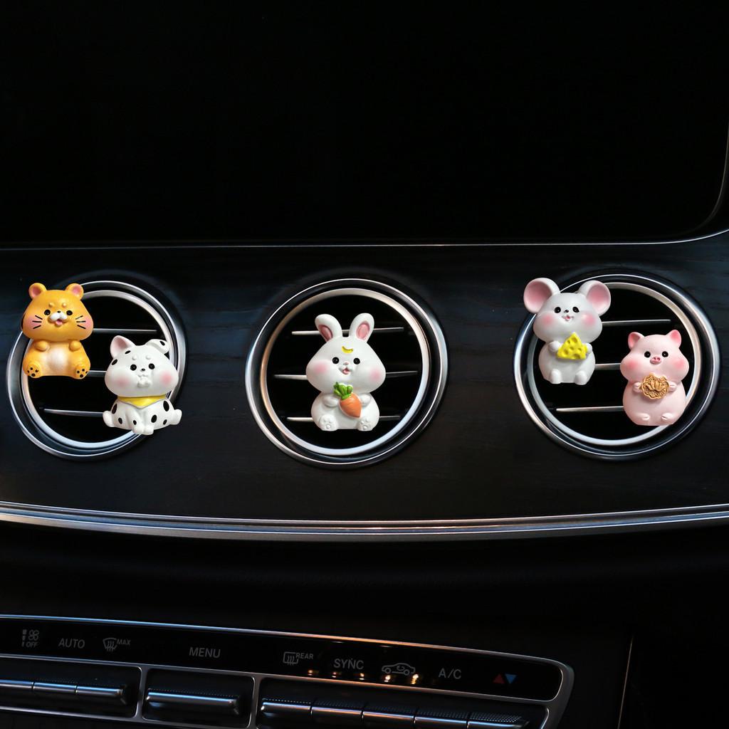 Car Air Stylish Vent Clip Rat Tiger Rabbit Dog Pig Perfume Clip Decoration Set