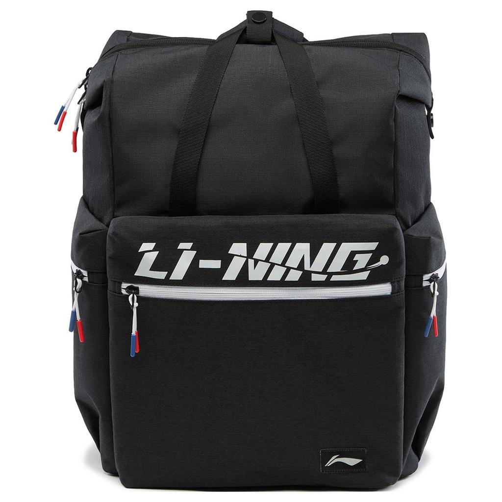 Li Ning Table Tennis Series Fashion Logo Polyester Backpack Unisex Backpack Black ABSU273-1