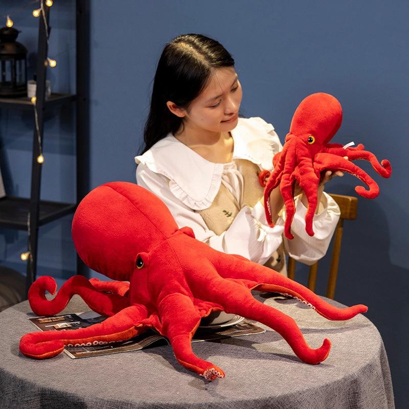 Bai Fen Bai Dolls And Toys Red Simulation Big Octopus Doll Plush Toy Ocean Animal Octopus Doll Children's Ragdoll Doll