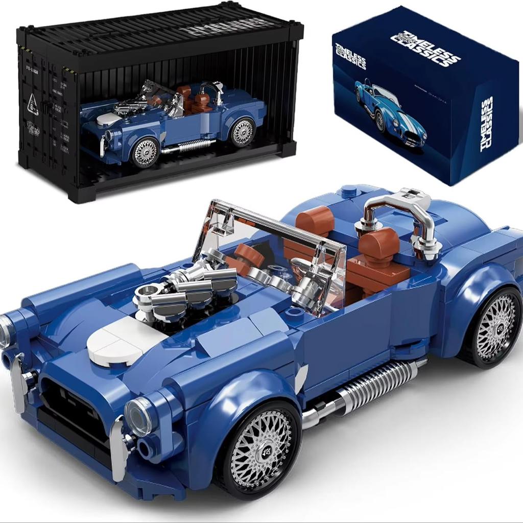 317 vnt. Shelby Cobra automobilio konstravimo kaladėlių rinkinys Mastelis 1:32 modelių plytų žaislas vaikams ir suaugusiems 8+ berniukams, pomėgių turėtojams, kolekcionieriams