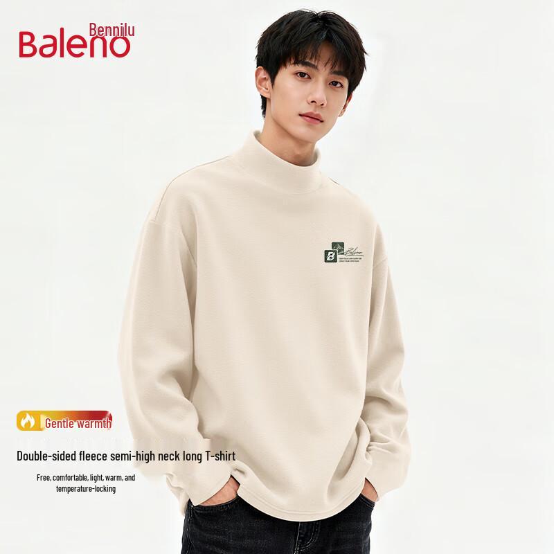 Baleno Men s Thermal Fleece-Lined Mock Neck Long Sleeve T-Shirt L