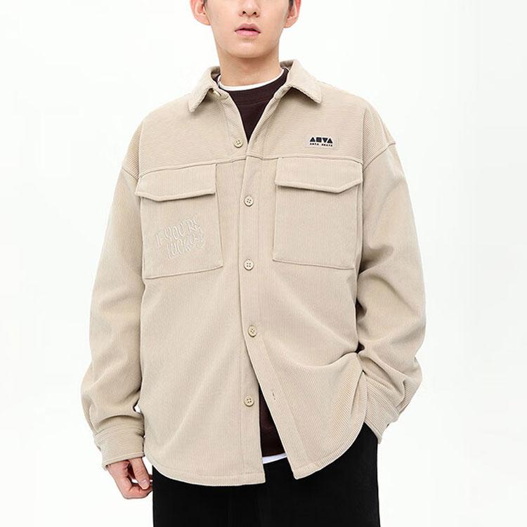 Anta Solid Color Single-Breasted Fleece Long Sleeve Shirt Unisex Shirts Planet-Brown 172348101-2