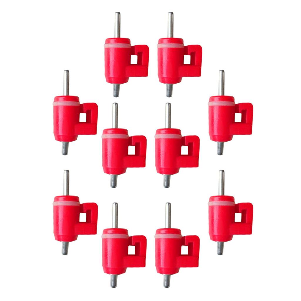 10 Pcs Red Spring Type Chicken With Nipple Drinking Water Drinking Fountain Mouth Water Poultry Farming Equipment