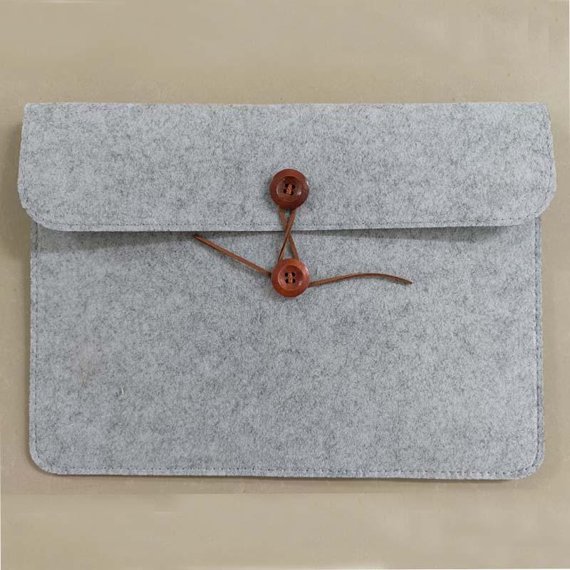 Felt Button-Closure File Bag for Office, Student, Tablet, and Exam Papers - Customizable