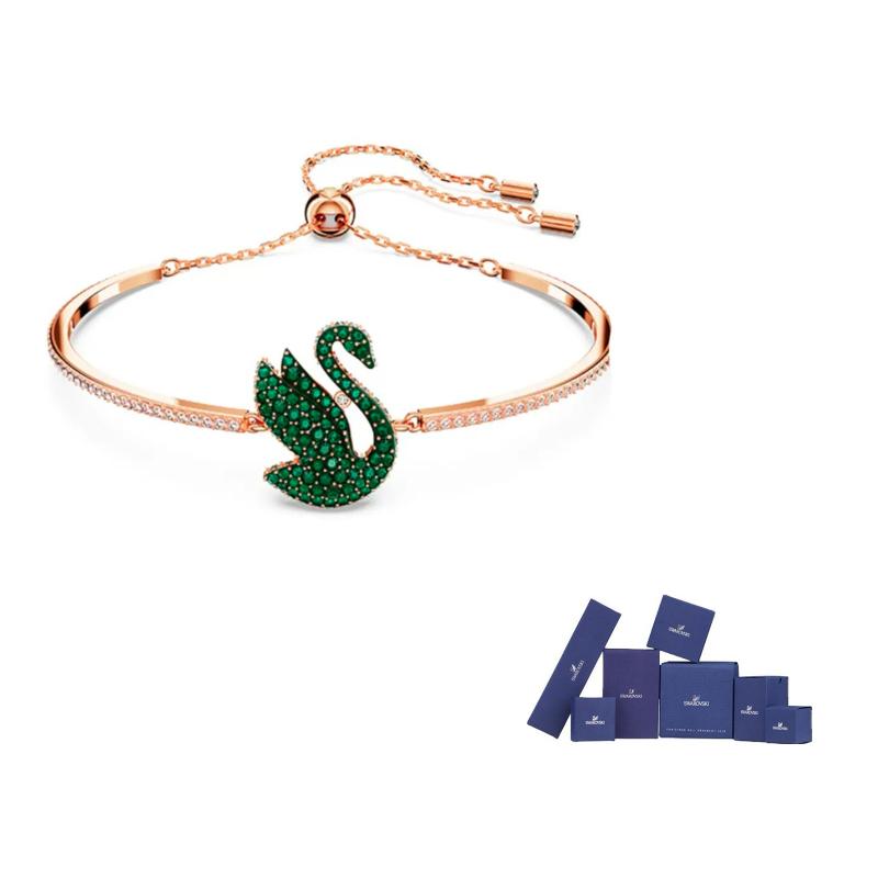 Swarovski Rose Gold tone Plated Bracelets Womens Rose Gold F-Original brand box розового золота