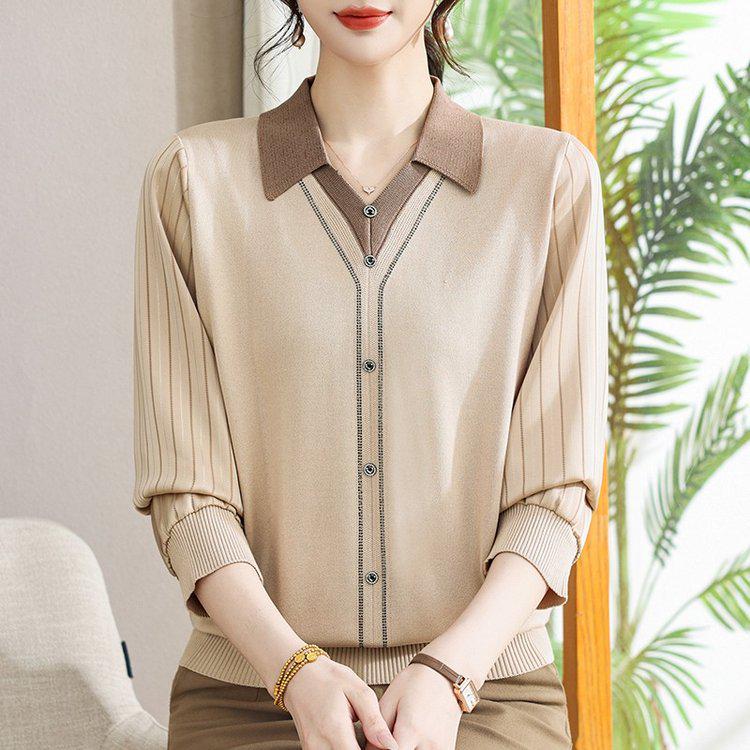 Stylish Casual Knitwear for Middle-Aged Women - Loose Two-Piece Design