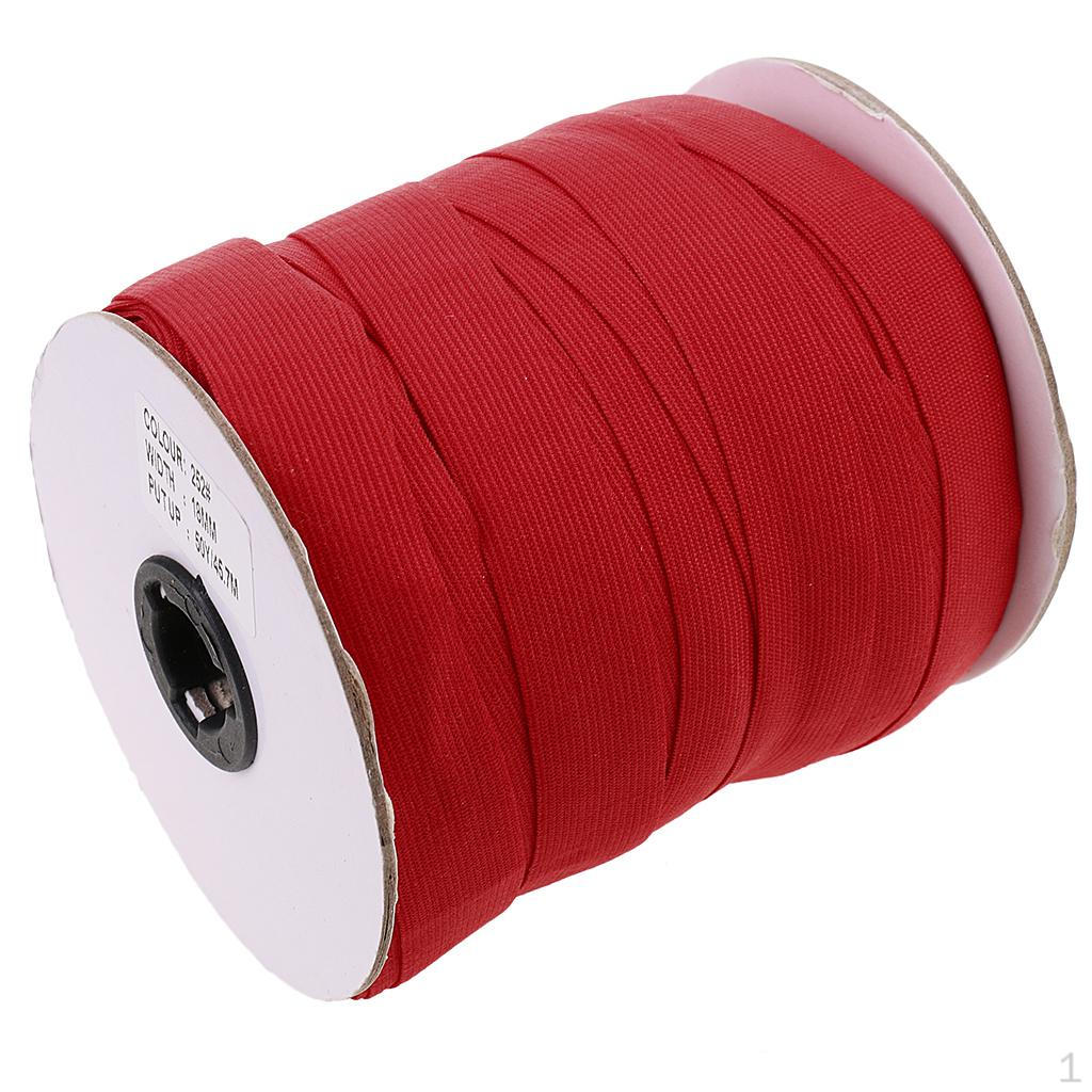 

50 Yard Stretchy Ribbon Elastic Colored Cord Sewing Trimming Band Webbing 18mm красный