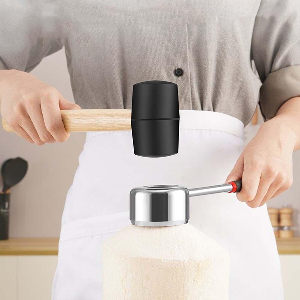 Rubber Hammer Coconut Breaker Kit Stainless Steel Hand Hole Puncher Fruit Opening