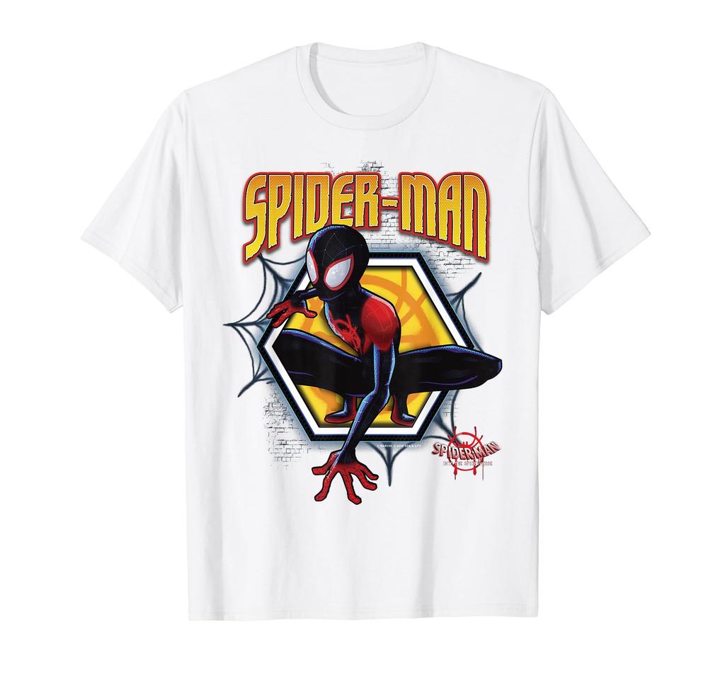 Marvel Spider-Man Into the Spider-Verse Golden Hexagon Graphic T-Shirt