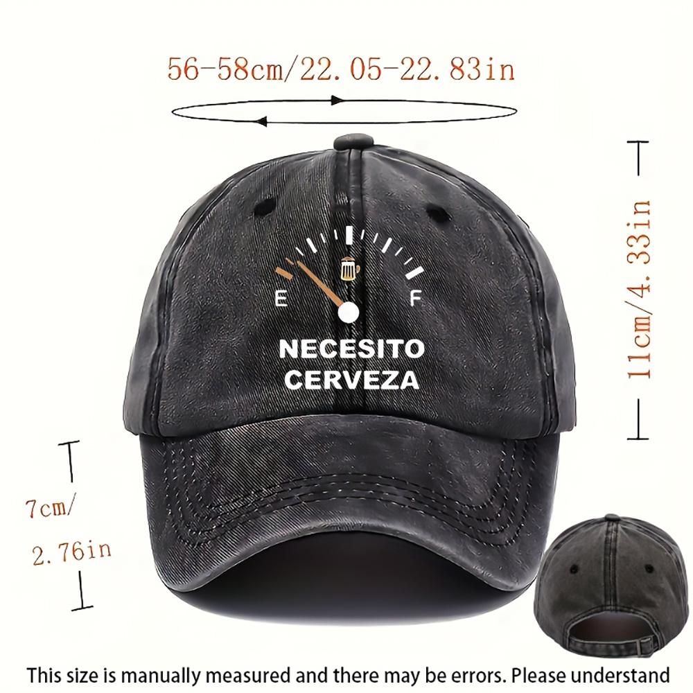 HotSelling Washed Cap NECESITO CERVEZA Printed Hat Unisexs Hat Womens Casual Hat Adjustable Cap Trucker Hat Lightweigh