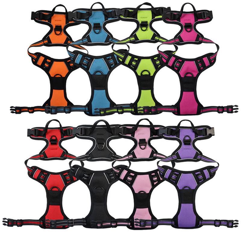 Reflective Nylon Dog Harness and Leash for Large Breeds