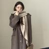 Fashion Solid Color Knitted Shawl Soft Neck Wrap Triangle Scarf Thickened Winter Warm Sweater Shawl Cape