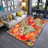 Colorful Koi Fish Pattern Carpet for Living Room, Vibrant Art Design Suitable for Use As an Anti-slip for Living Room Bedroom Sofas
