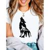 European Size Wolf T-Shirt | Howling Wolf Print, Lone Wolf, Wolf Spirit Animal, Mountain Wolf Lover, Casual Style, Short Sleeve, All Seasons