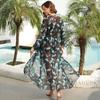 Women's Beach Cover-up Sun Shawl Cardigan Seaside Beach Long Printed Sunwear