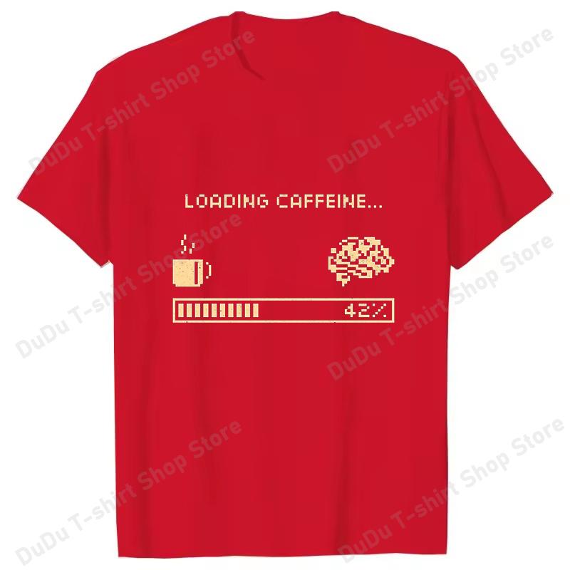 

Hot Loading Caffeine Printed TShirts Women Unisex Summer Short Sleeve Tee Shirts Round Neck Casual Summer Unisex Coffe Lovers Tops S